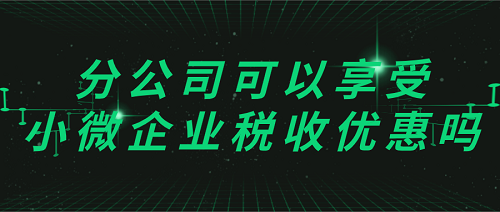 在煙臺注冊分公司可以享受小微企業(yè)稅收優(yōu)惠嗎？